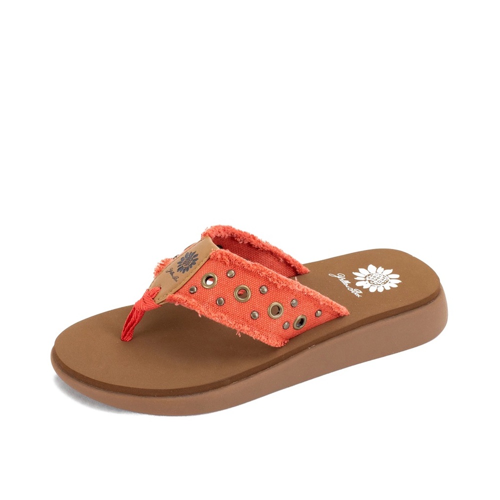Yellow box Glendora Sandal color coral medium width